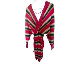 Striped pink sweater dress